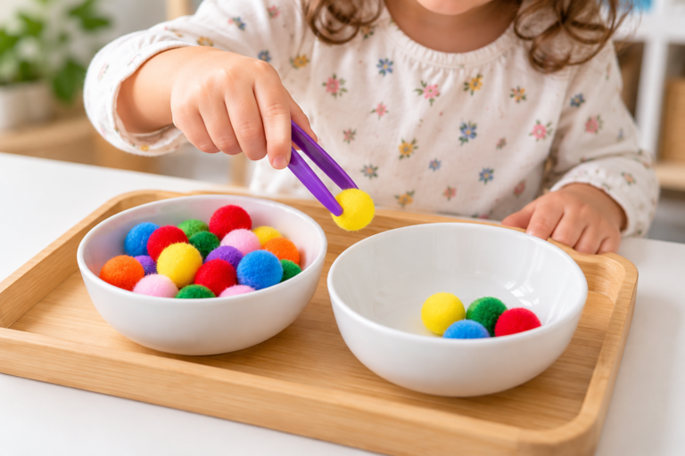 5-Minute Pom-Pom Transfer Activity for Fine Motor Skills